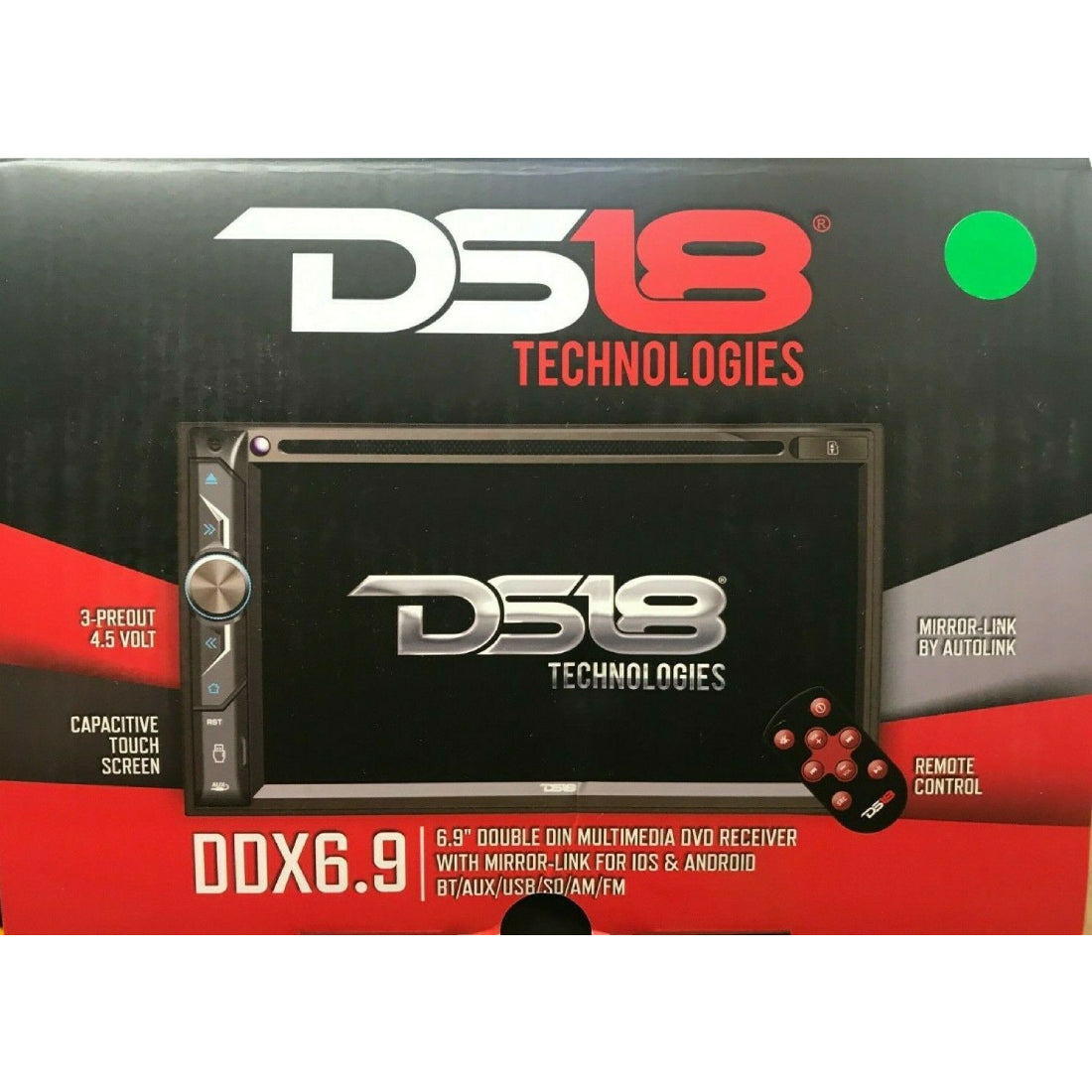 DS18 - DDX6.9 6.9" Touchscreen Double-Din Headunit with DVD, Bluetooth, USB