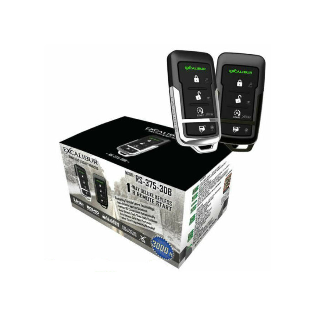 Excalibur RS-375-3DB Deluxe 1-Way 4-Button Remote Start & Keyless Entry System