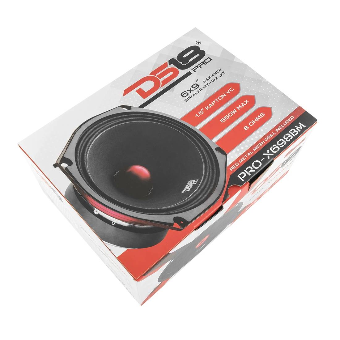 DS18 PRO-X698 550 Watts Max Power 8 Ohm Midrange Car Audio Loudspeaker With Bullet