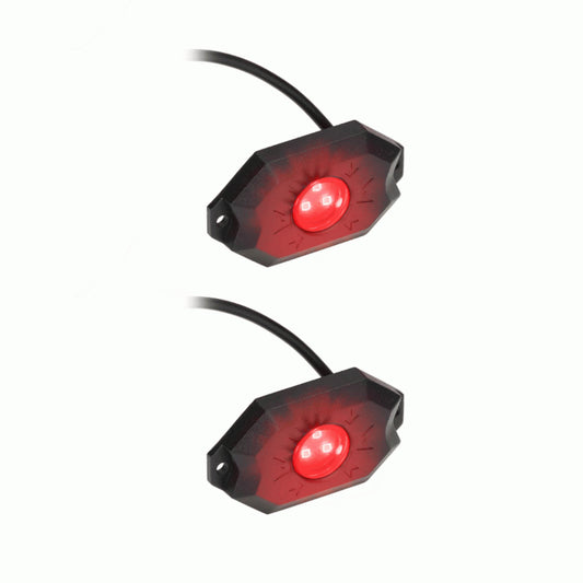 Metra DL-ROCKR IP67 Rated Single Color Universal LED Red Rock Lights - 2 Pack