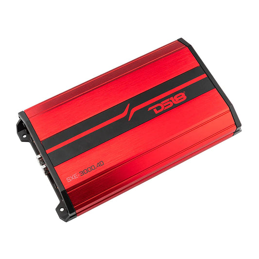 DS18 SXE-3000.4D/RD 4-Channel 3000W Peak Class-D Full Range Car Amplifier (RED)
