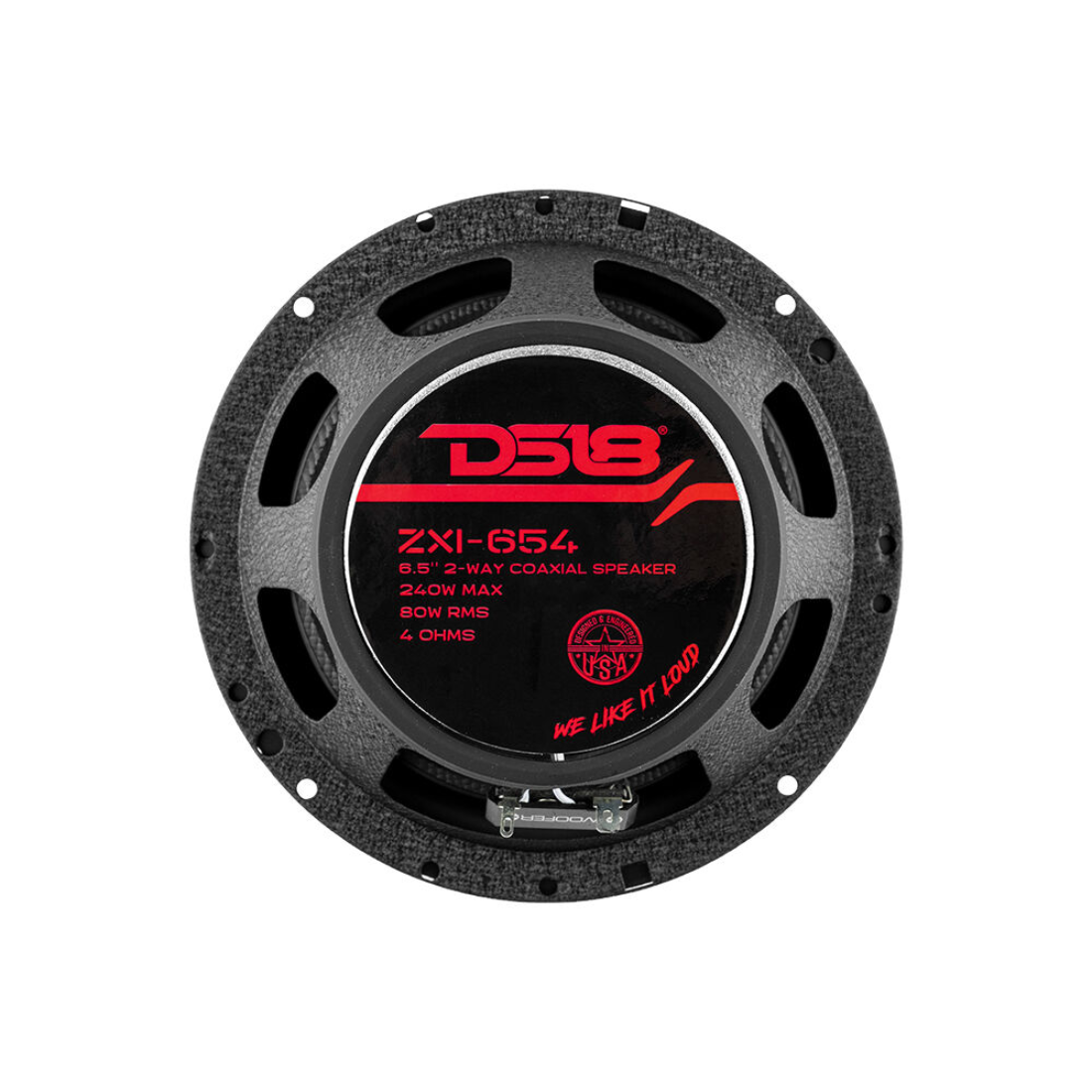 DS18 ZXI-654 6.5" 2-Way 240W Max 4-Ohm Car Audio Coaxial Speakers w/ Kevlar Cone