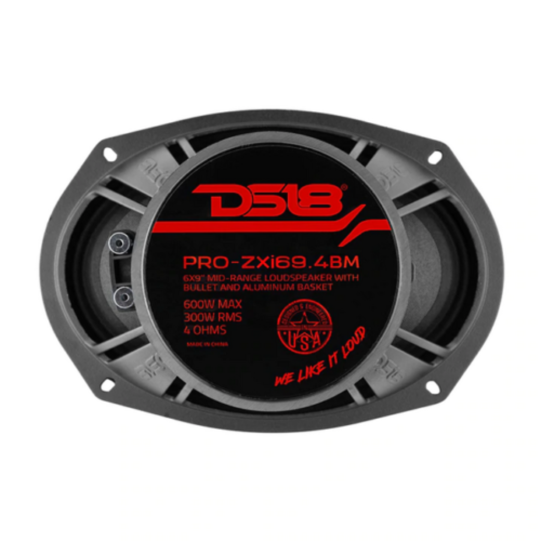 DS18 PRO-ZXI694BM 6" x 9" 600W Max 4-Ohms Car Audio Midrange Bullet Loudspeaker