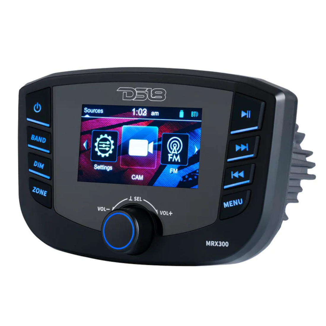 DS18 MRX300 3" LCD USB Bluetooth IP65 Marine Powersports Head Unit Receiver