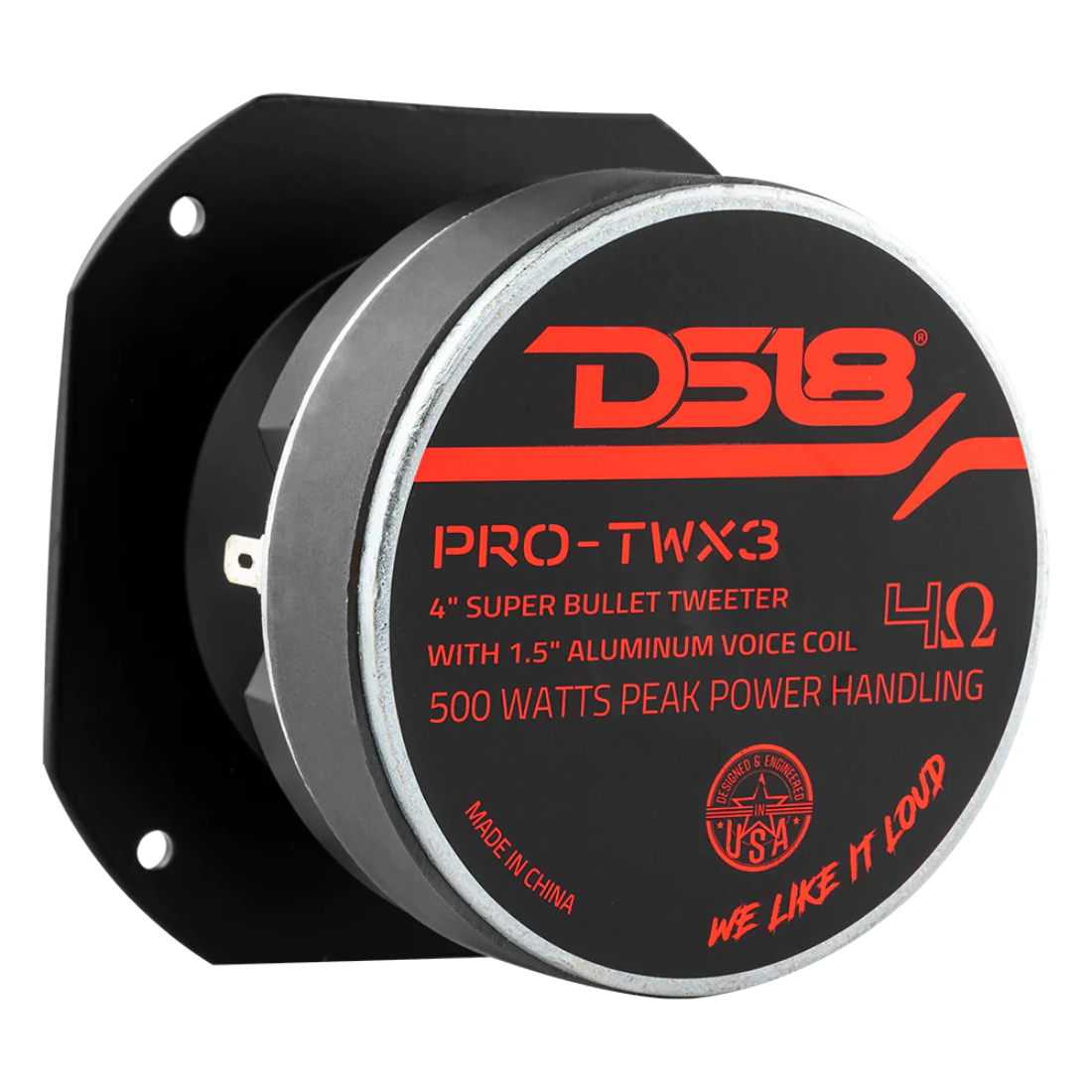DS18 PRO-TWX3 4" 500W Max 4-Ohm 1.5" Voice Coil Car Audio Super Bullet Tweeter