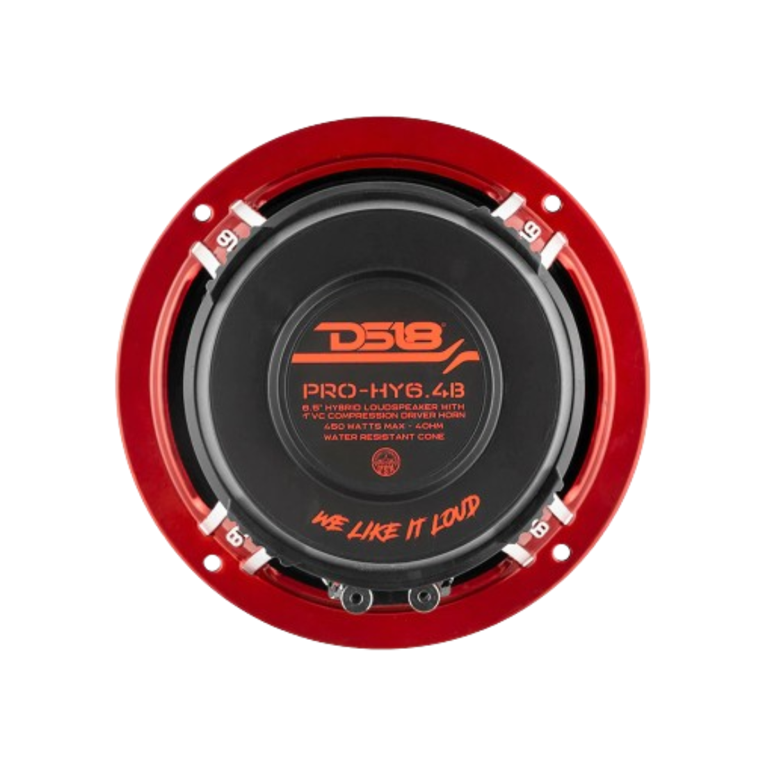 DS18 PRO-HY6.4B 6.5" 450W Max 4-Ohms Hybrid Mid-Range Coaxial Car Loudspeaker