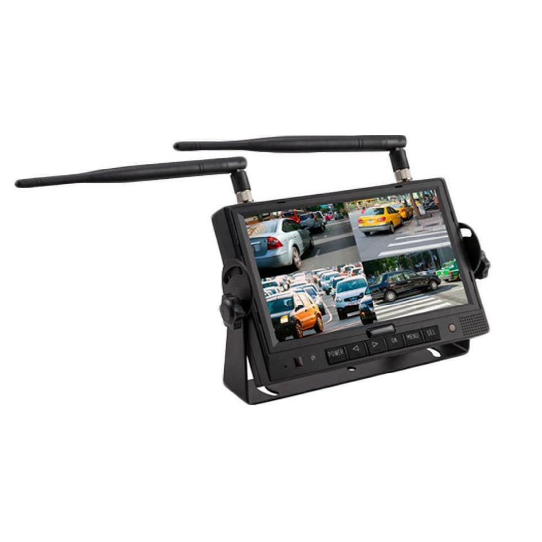 iBeam TE-4WCM Commercial 7" Wireless LCD Monitor w/ Quad Output & Built-in DVR