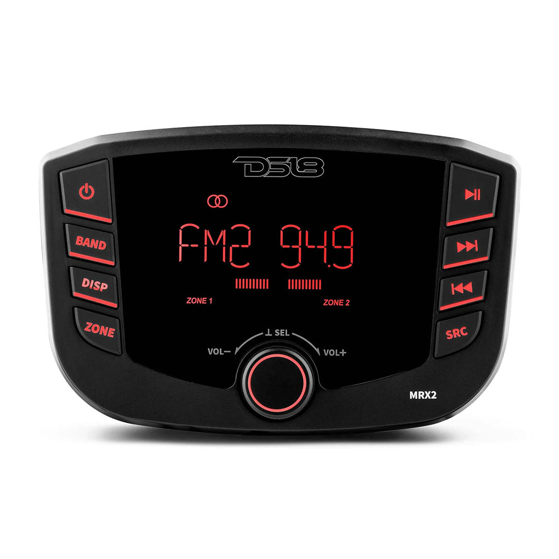 DS18 MRX2 Hydro Mechless Marine Audio Headunit LCD Screen w/ Bluetooth & RGB LED