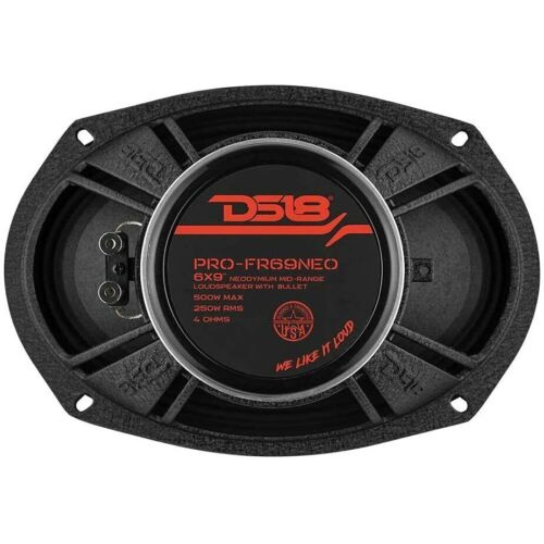 DS18 PRO-FR69NEO 6" x 9" 500W Max 4-Ohms Car Audio Full Range Bullet Speaker