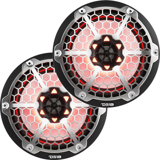 DS18 NXL-8M/BK 8" 375 W Max 2-Way 4 Ohm Marine Audio Speakers w/ RGB LED - Black