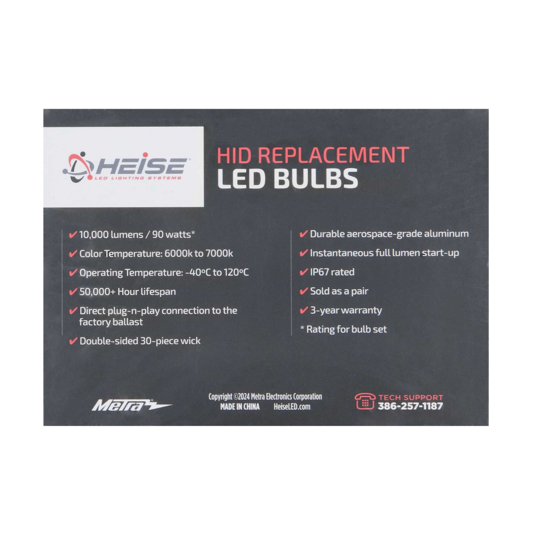 Heise HE-D4SR-HID 90W 10,000 Lumens D4 HID to LED Conversion Replacement Bulbs