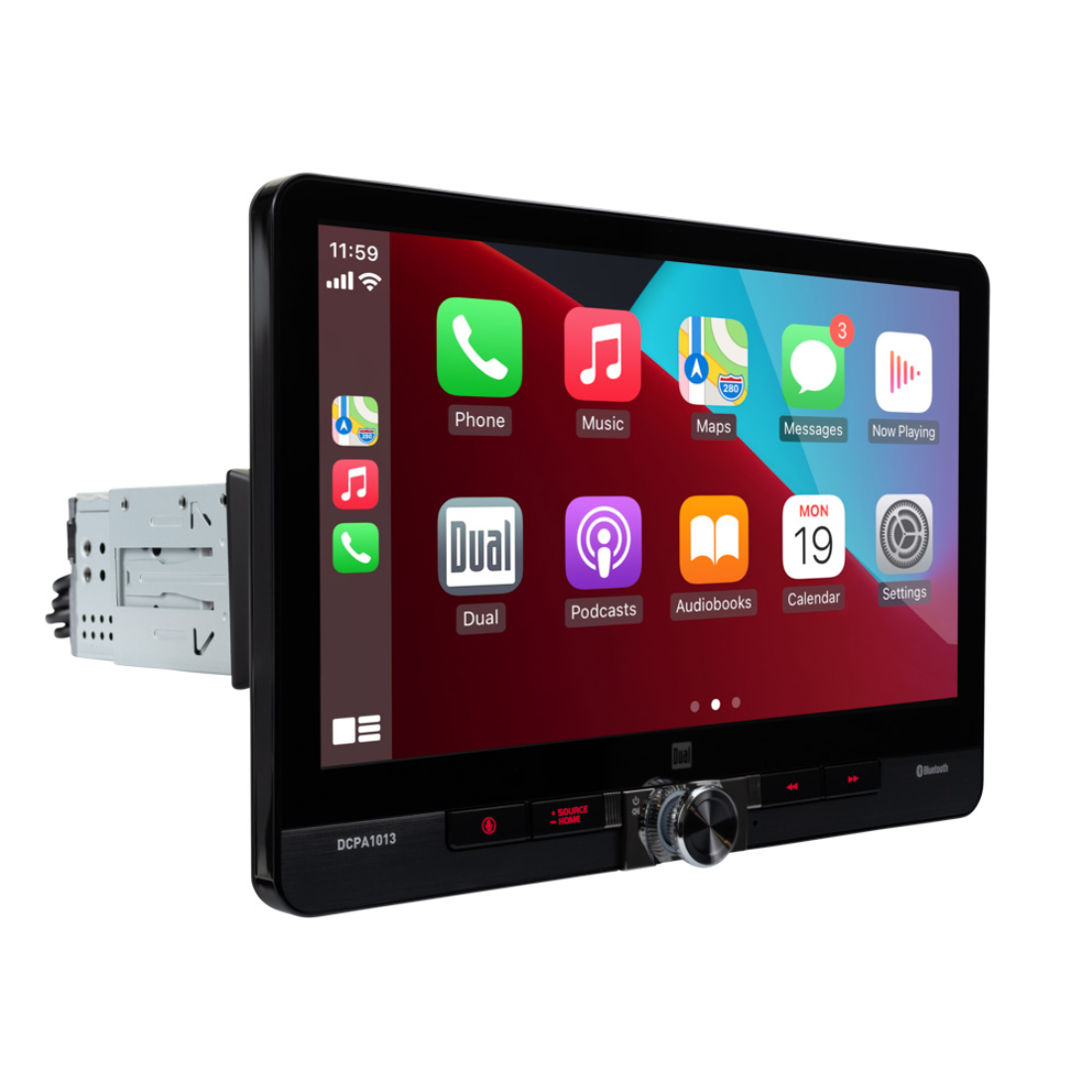 Dual DCPA1013 1-DIN 10.1" Apple CarPlay Android Auto Digital Multimedia Receiver