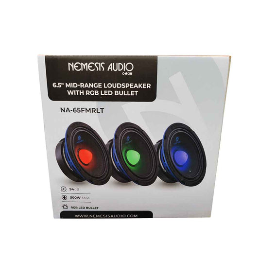 Nemesis Audio NA-65FMRLT 6.5" 500W Max Midrange Loudspeaker w/ RGB LED Bullet