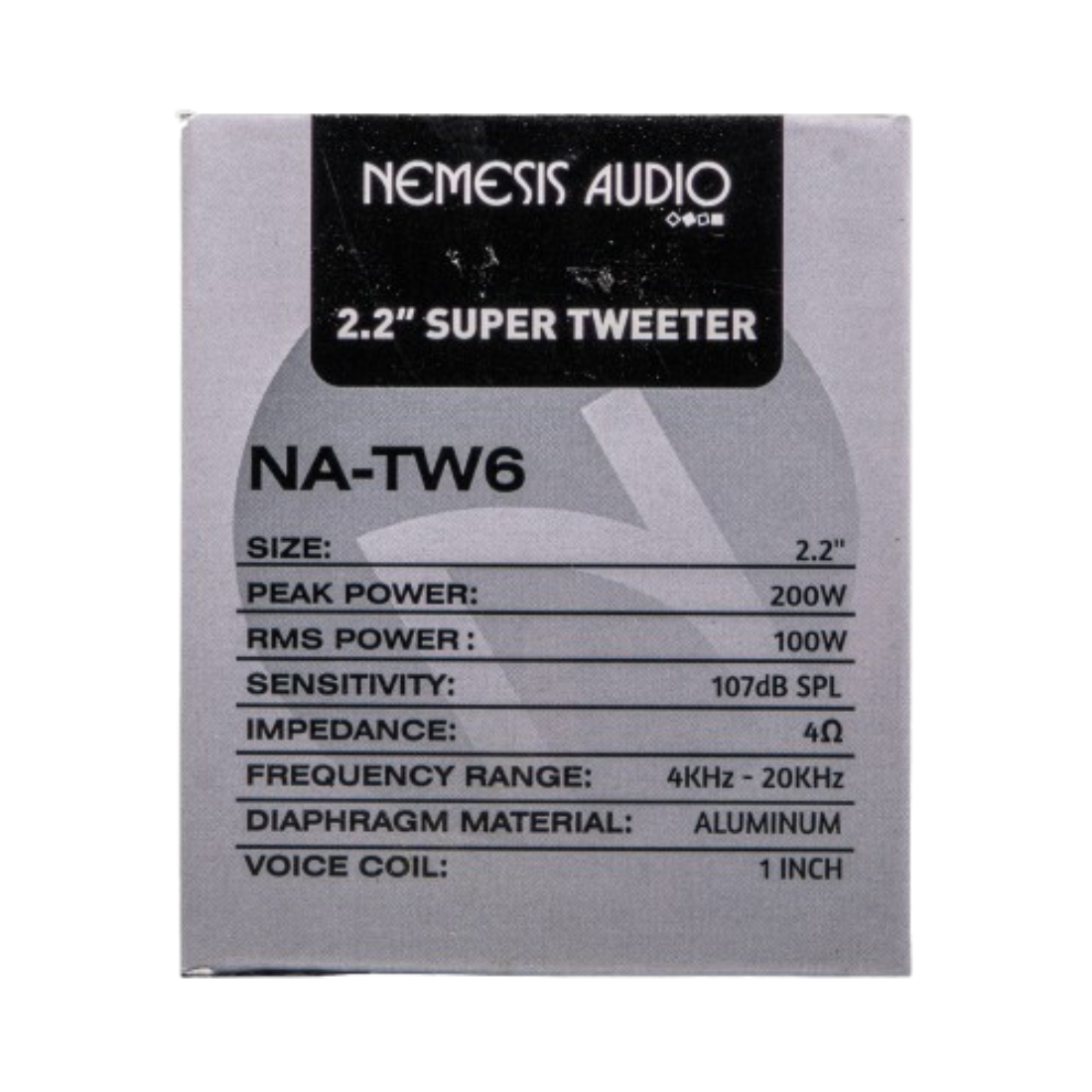 Nemesis Audio NA-TW6 2.2" 200W Max 4-Ohm 1" Voice Coil Car Super Tweeter