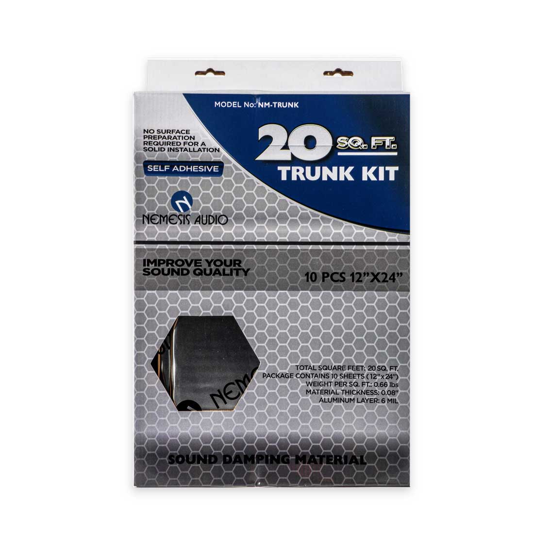 Nemesis Audio NM-TRUNK 20 Sq. Ft. Self-Adhesive Sound Damping Material Trunk Kit