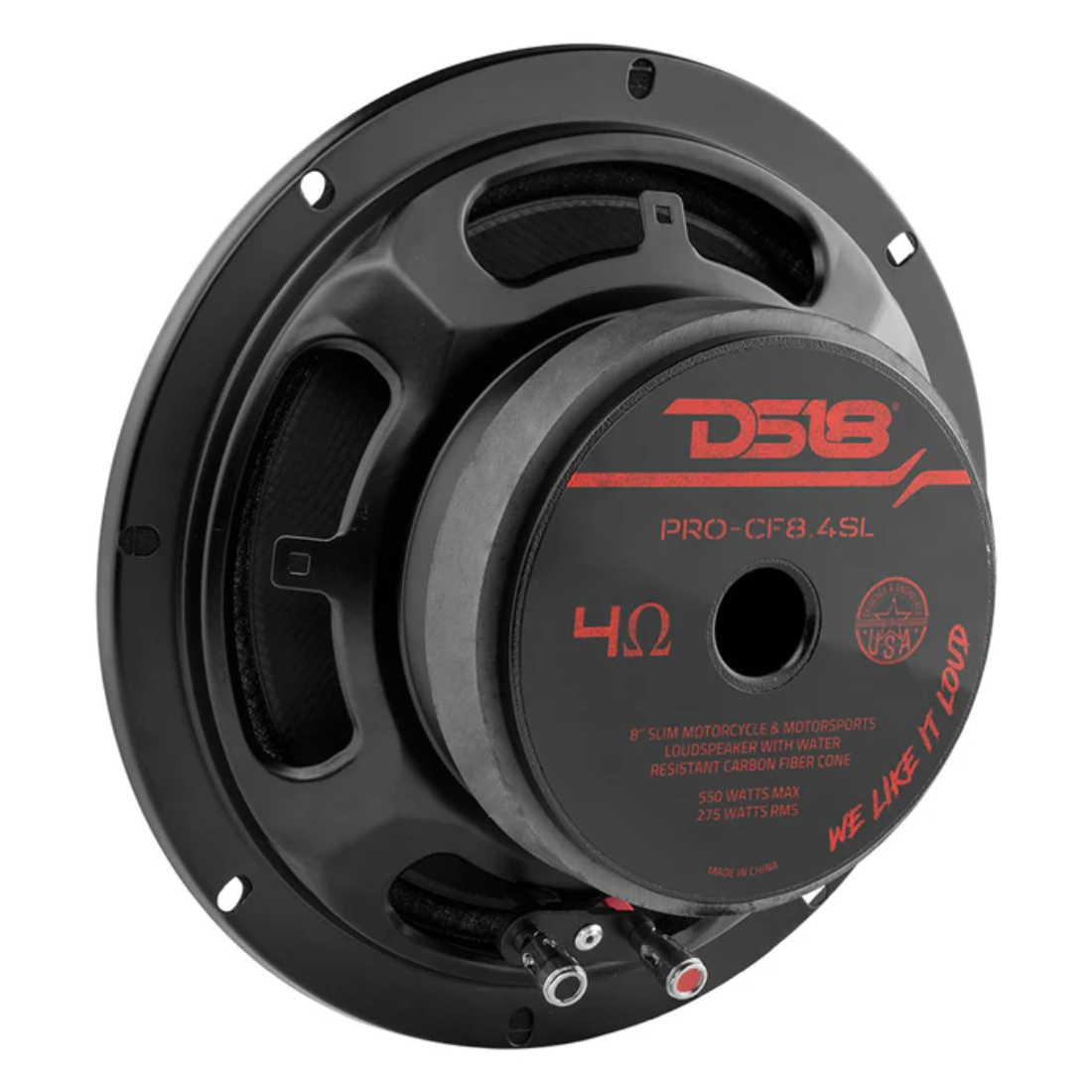 DS18 PRO-CF8.4SL 8" 550W Max 4-Ohm Shallow Carbon Fiber Mid-Bass Car Loudspeaker