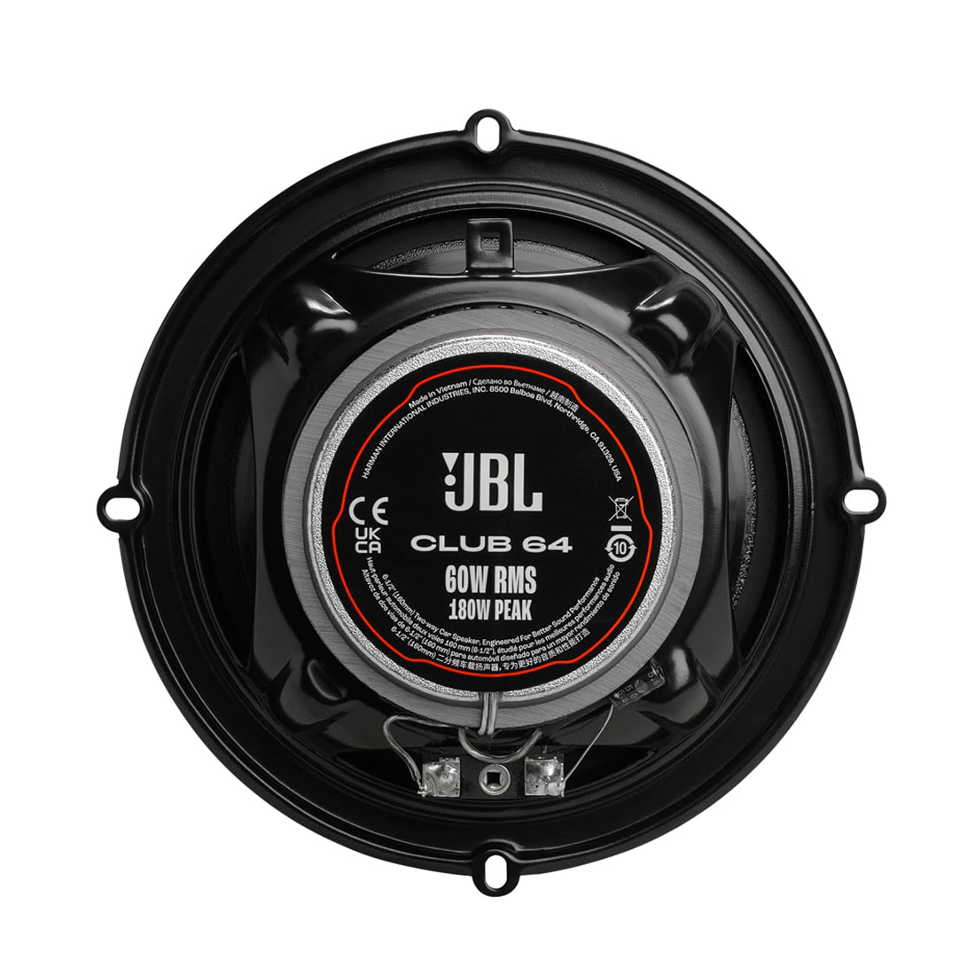 JBL CLUB 64 6-1/2" Two-Way 180 Watts Peak 3-Ohm Car Audio Speakers (Pair)
