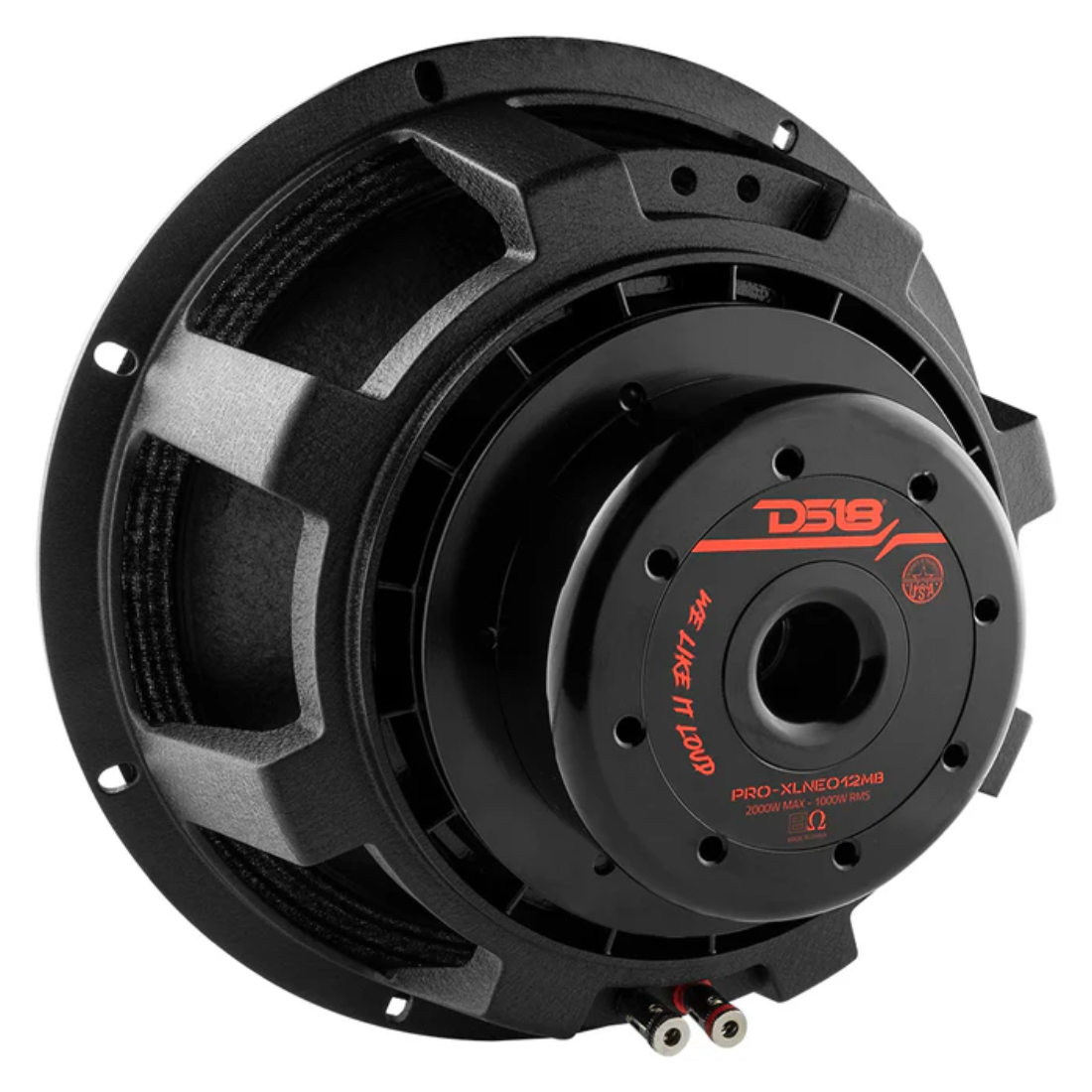 DS18 PRO-XLNEO12MB 12" 2000W Max 8-Ohm Neodymium Mid-Bass Car Audio Loudspeaker