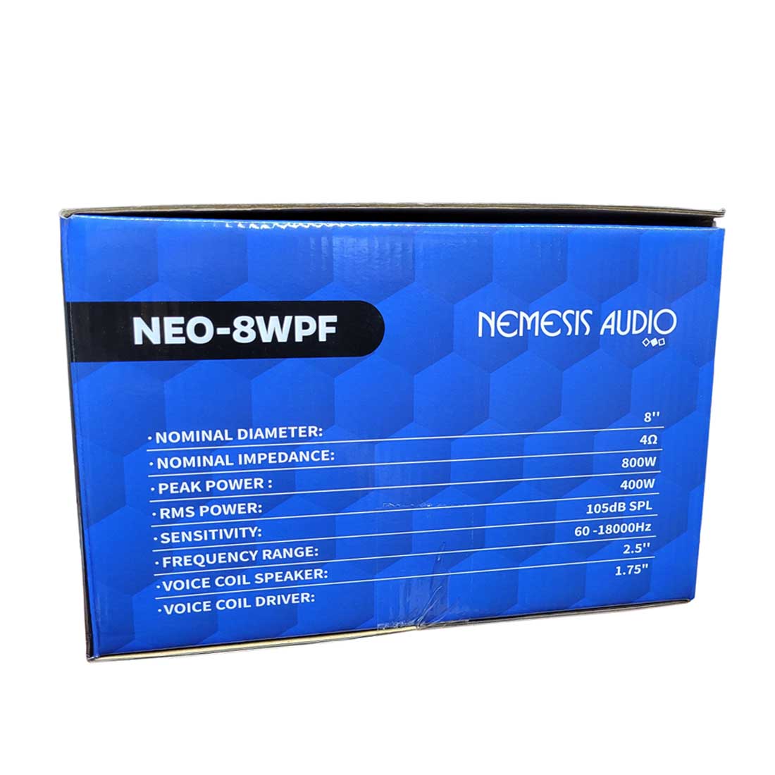 Nemesis Audio NEO-8WPF 8" 800W Peak 4-Ohm 2.5" VC Coaxial Car Speaker (Single)