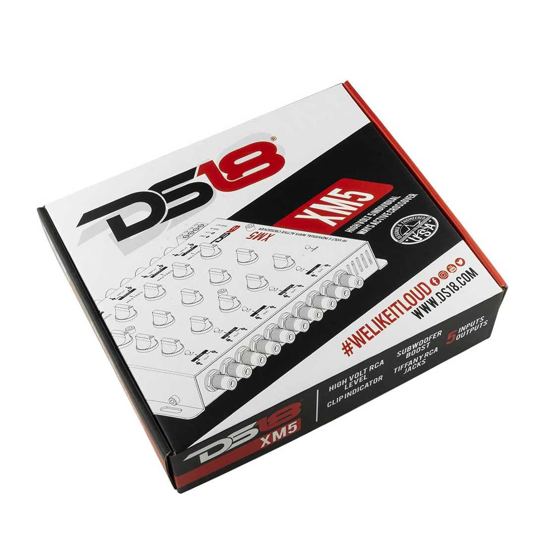 DS18 XM5 High Volt 5-Way Car Audio Active Crossover with Bass Boost
