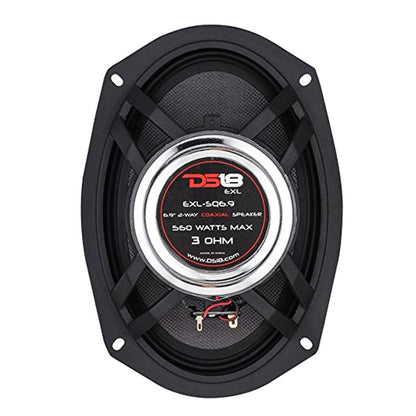 DS18 EXL-SQ6.9 560 W Max 6" x 9" 2-Way 3-Ohm Stereo Car Audio Coaxial Speakers