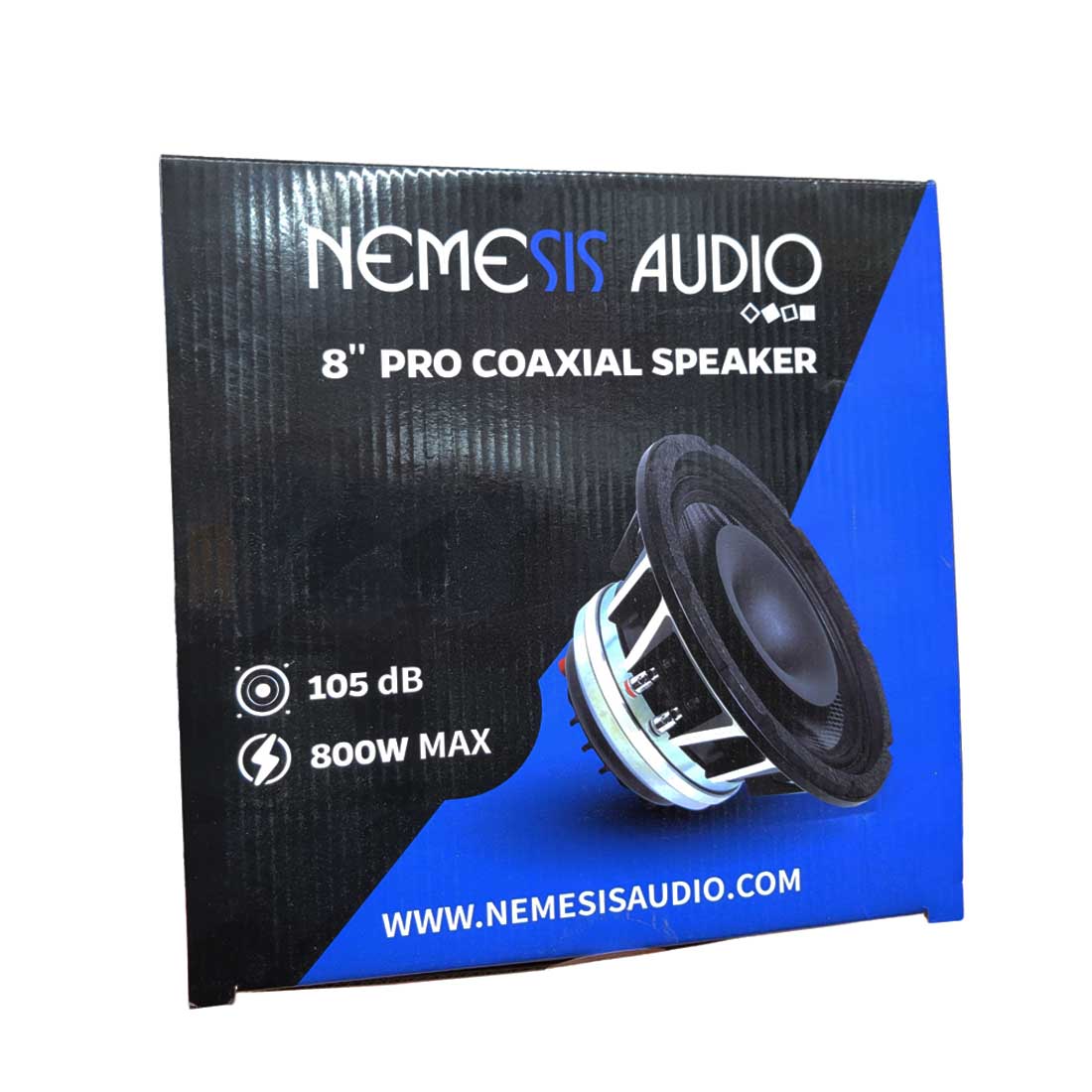 Nemesis Audio NEO-8WPF 8" 800W Peak 4-Ohm 2.5" VC Coaxial Car Speaker (Single)