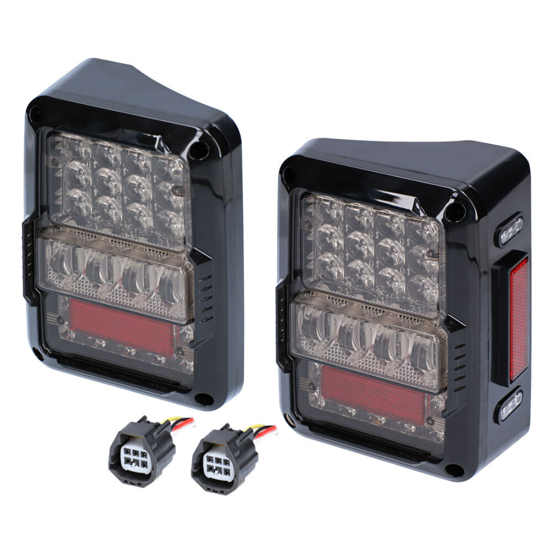 Heise JP-TL03T LED Lux Taillights for Jeep Wrangler JK 2007-2018 (Pair)