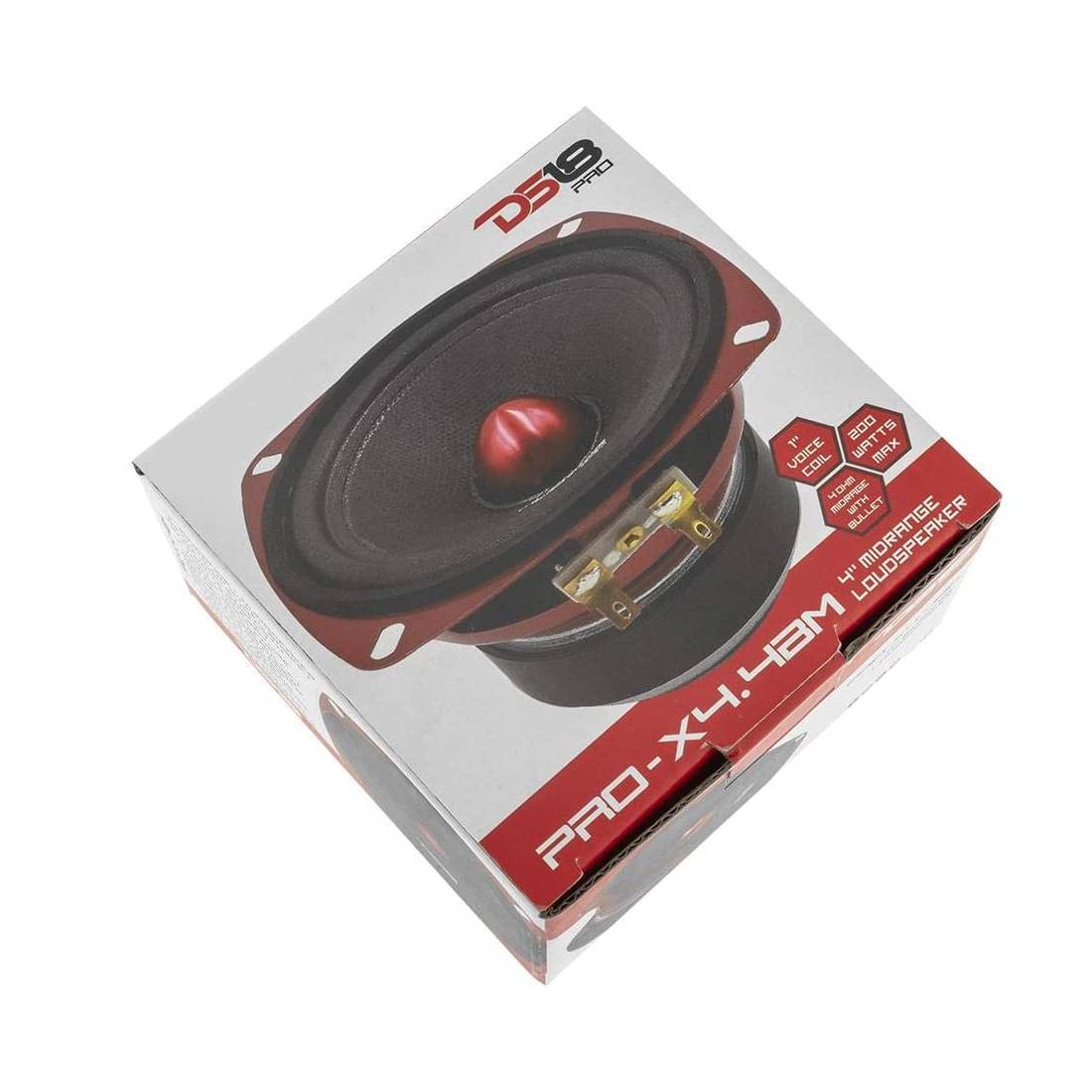DS18 PRO-X4.4BM 200 Watts Max Power 4 Ohm 4" Bullet Midrange Car Audio Loudspeaker