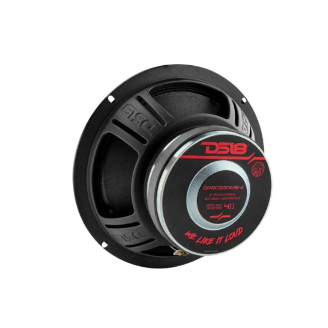 DS18 8PRO300MB-4 8" 300W Max 4-Ohm Car Audio Mid-Bass Loudspeaker (Single)