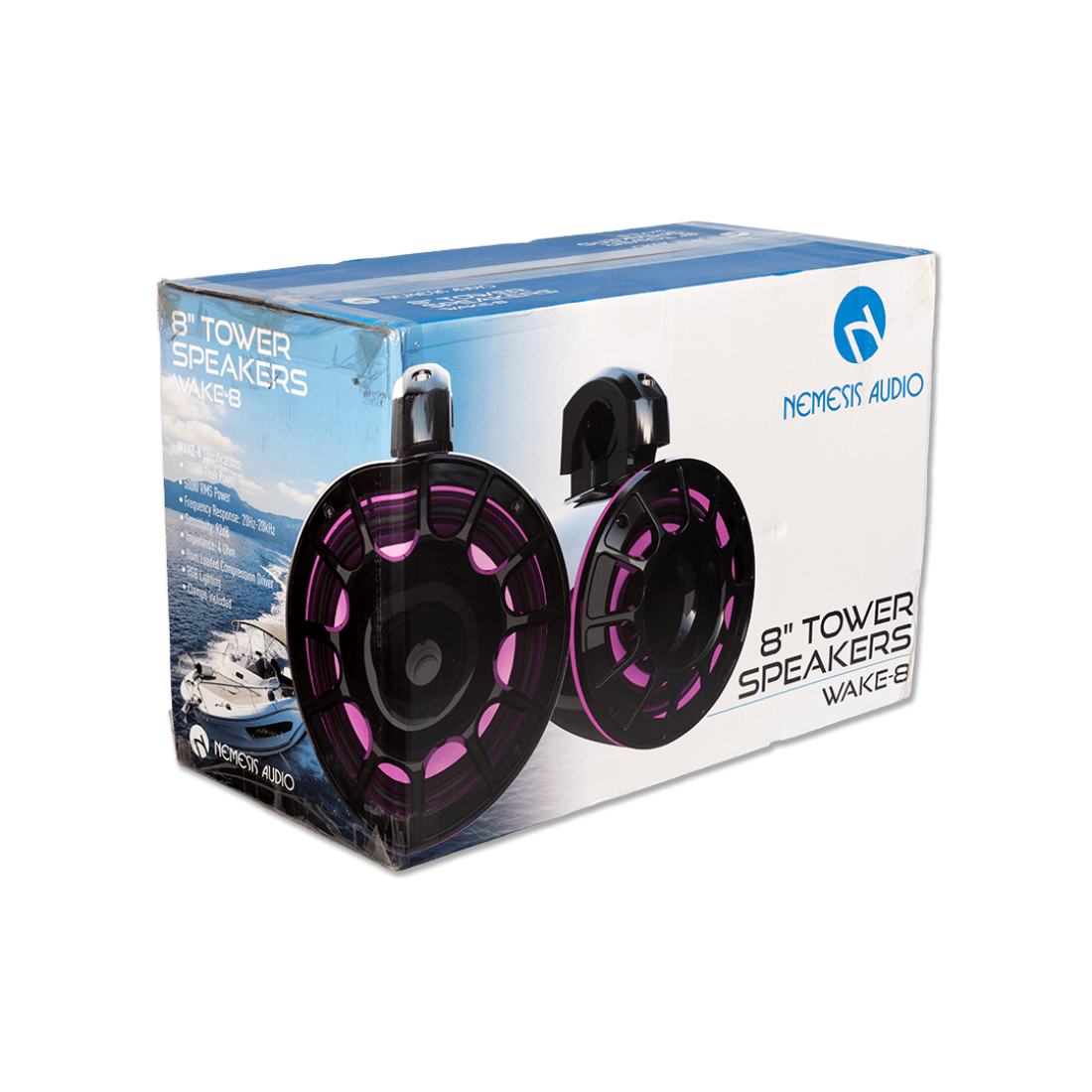 Nemesis Audio WAKE-8 8" 1000W Peak Tower Speakers w/ Horn Loaded Drivers & RGB