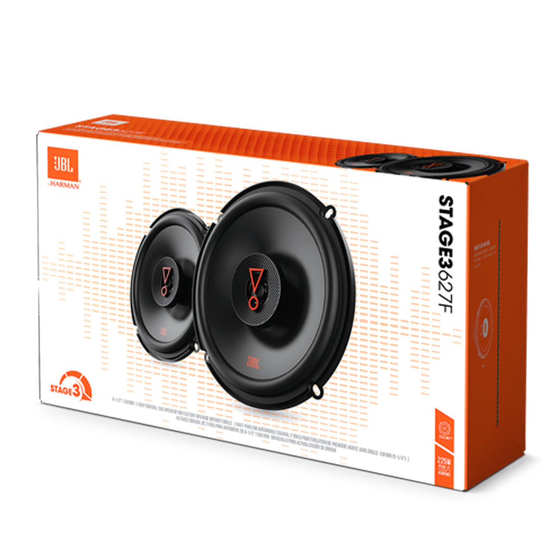 JBL Stage3 627F 6-1/2" 2-Way 225W Peak 3-Ohm Car Audio Speakers NO GRILL (Pair)