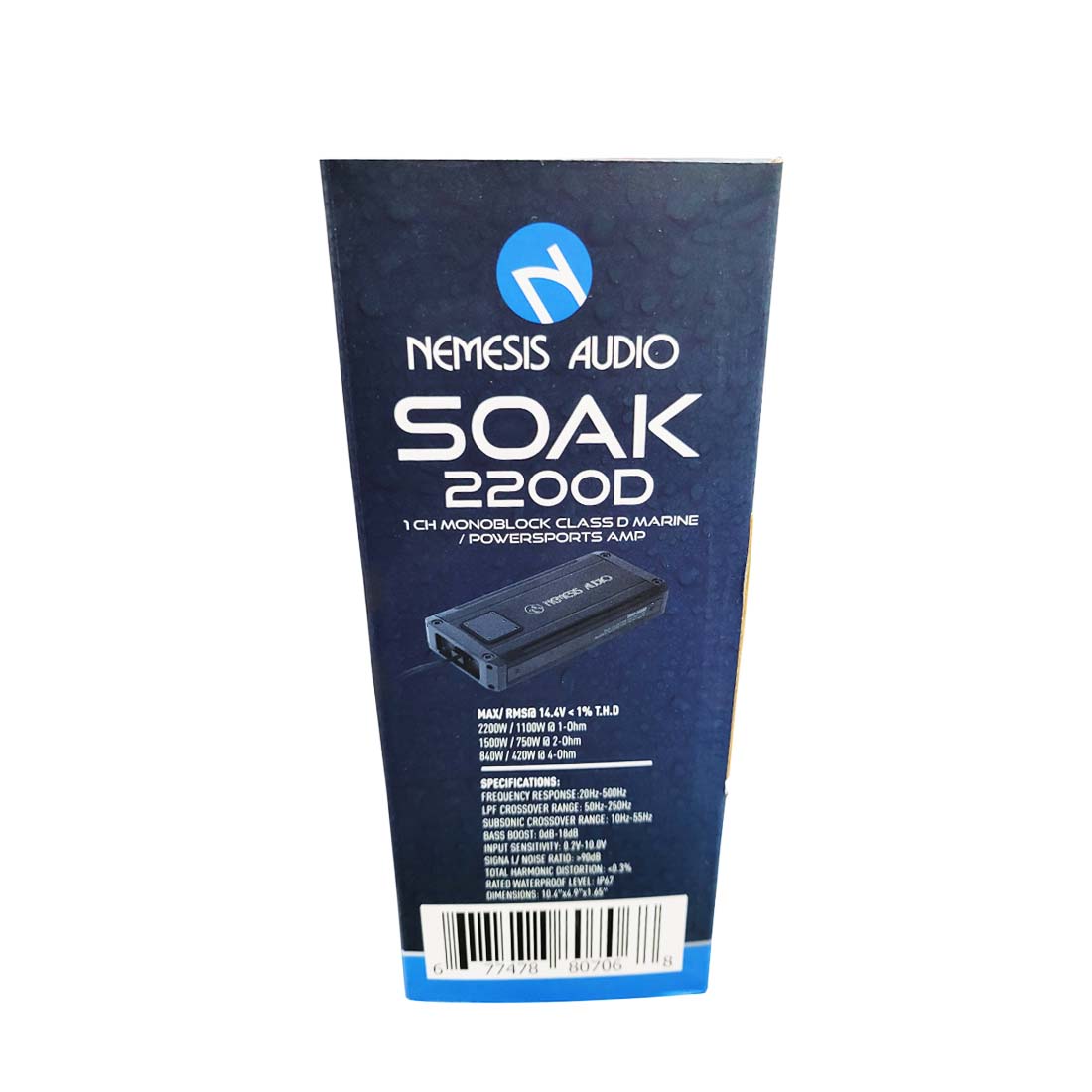 Nemesis Audio SOAK2200D 1CH Monoblock 2200W Class-D Marine Powersports Amplifier