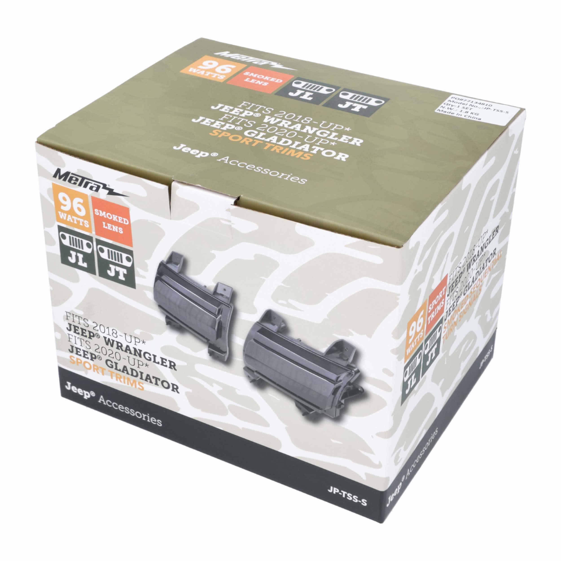 Heise JP-TSS-S Smoked Turn Signal Light for Jeep JL & JT Sport/Willys 2018-Up