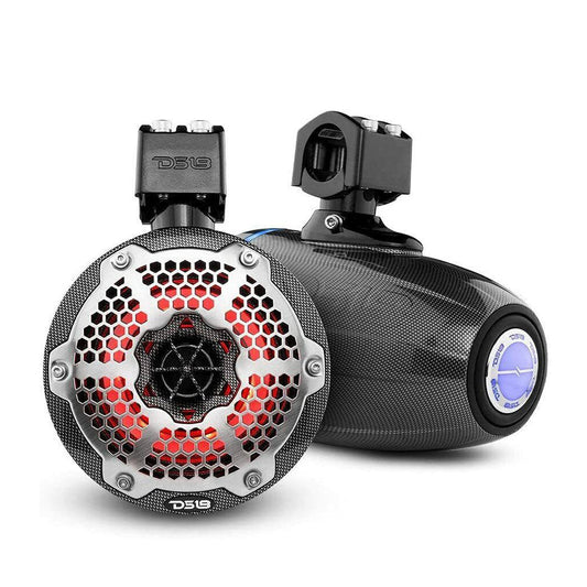 DS18 CF-X6TPNEO 6.5" Wakeboard Tower Speakers w/ Built-in Radiator Bass Enhancer