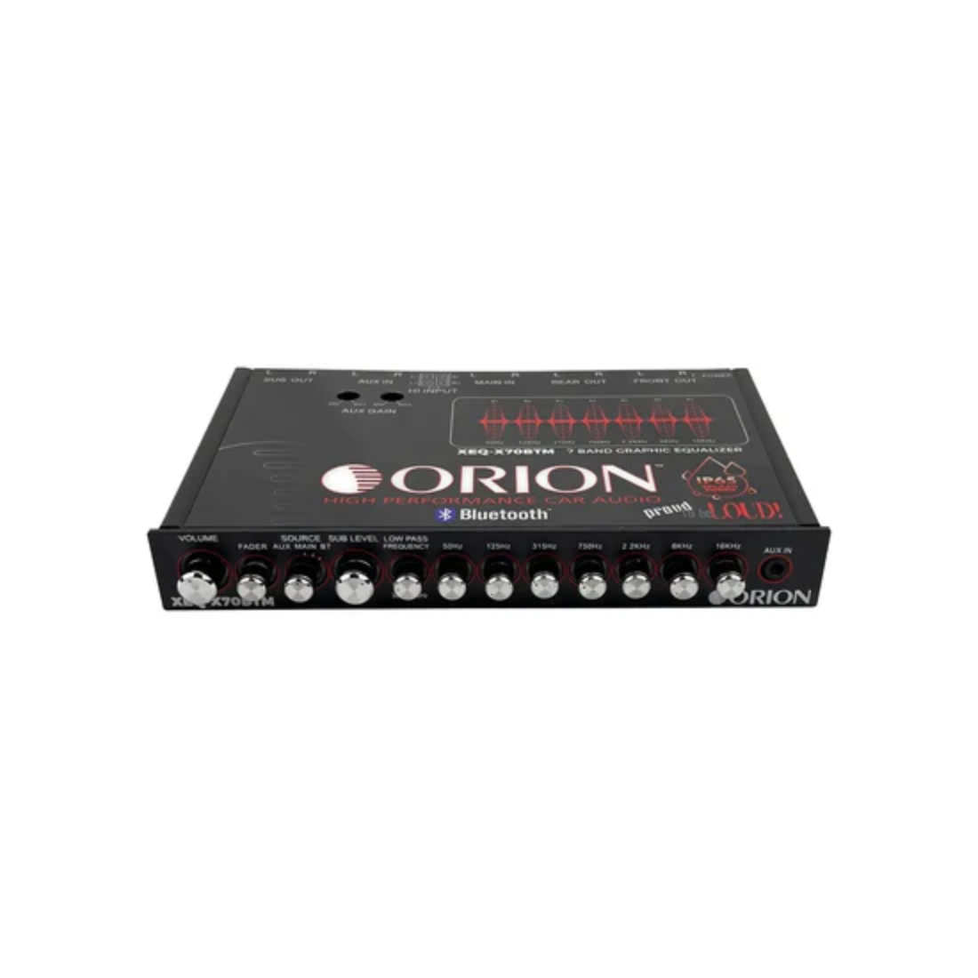 Orion XEQ-X70BTM 1/2-DIN IPX5 Marine Ready 7-Band Graphic Equalizer w/ Bluetooth