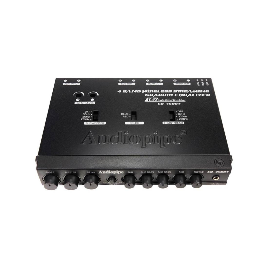 Audiopipe EQ-450BT 4 Band Wireless Streaming Graphic Car Audio Stereo Equalizer