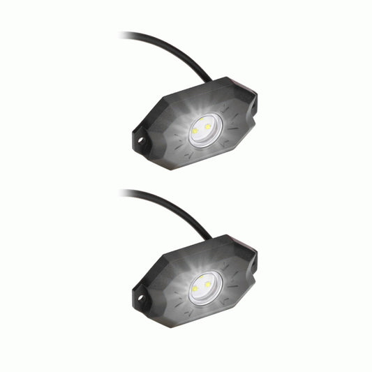 Metra DL-ROCKW IP67 Rated Single Color Universal LED White Rock Lights - 2 Pack