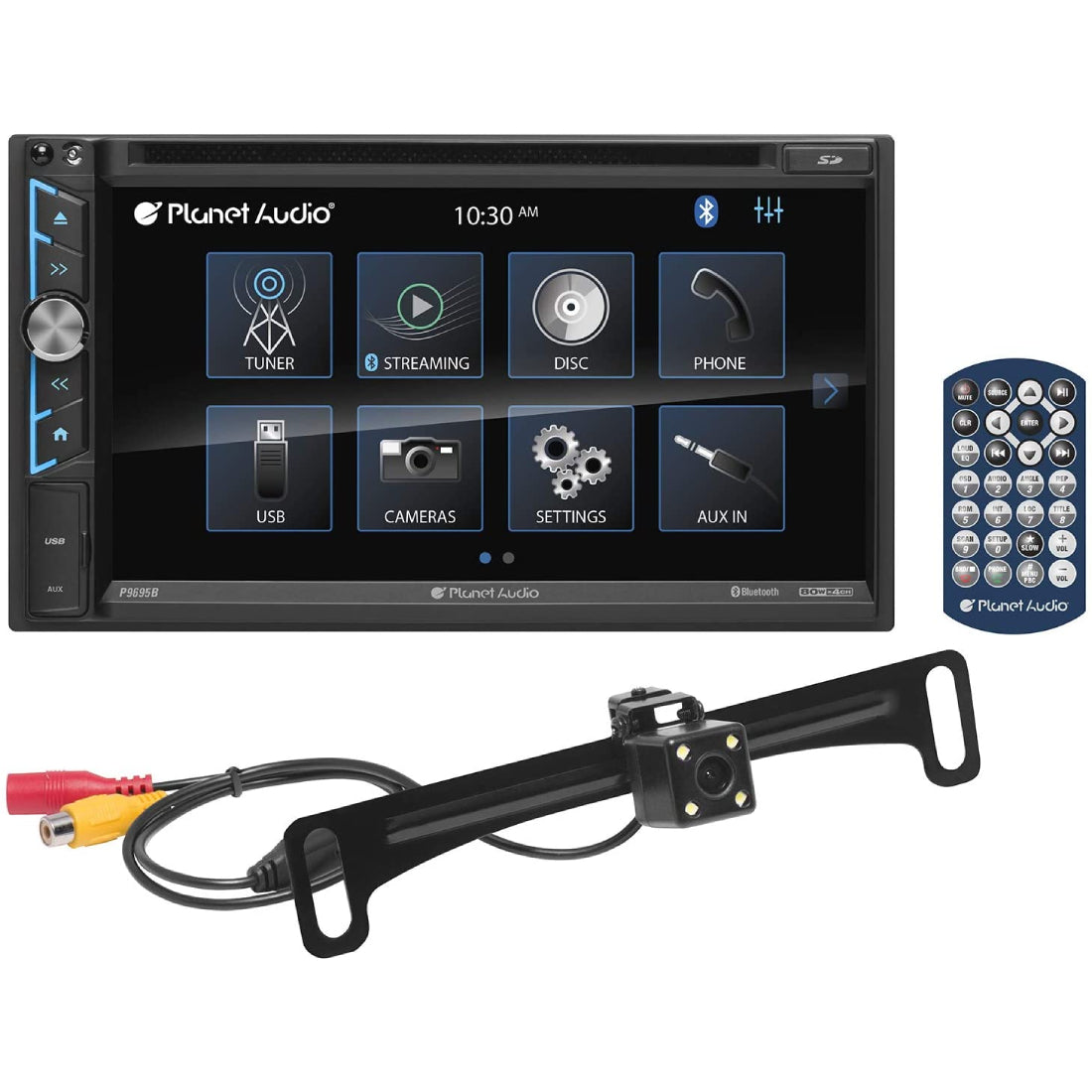 Planet Audio P9695BRC 2-DIN In-Dash Bluetooth DVD Receiver w/ 6.95" Touchscreen