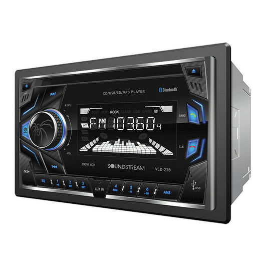 Soundstream VCD-22B Double Din CD/MP3/WMA Player Bluetooth Front AUX USB Input