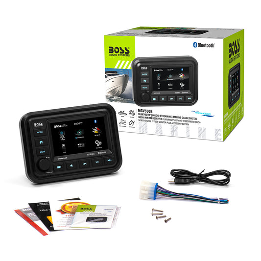 Boss Audio MGV550B Bluetooth MP3 Marine Digital Media Receiver with 5 inch To...
