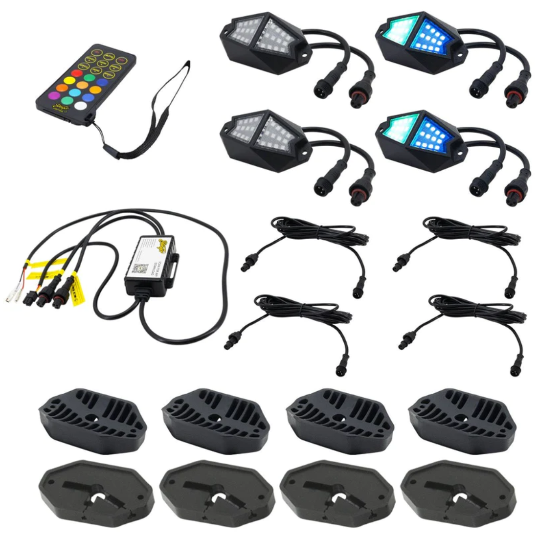 Stinger SPXDK4 Universal Underbody 4-Way Expandable Dynamic RGB Rock Light Kit