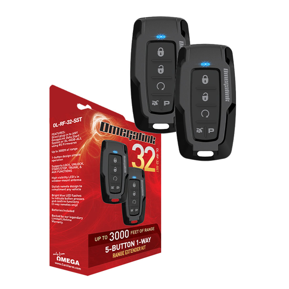 Omegalink OL-RF-32-SST 1-Way 5-Button 3000Ft. Range Extender Keyless Entry Kit