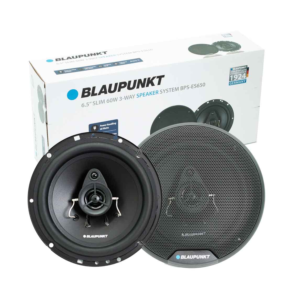 Blaupunkt BPS-ES650 6.5" 3-Way 60W Peak 4-Ohms Car Audio Slim Coaxial Speakers