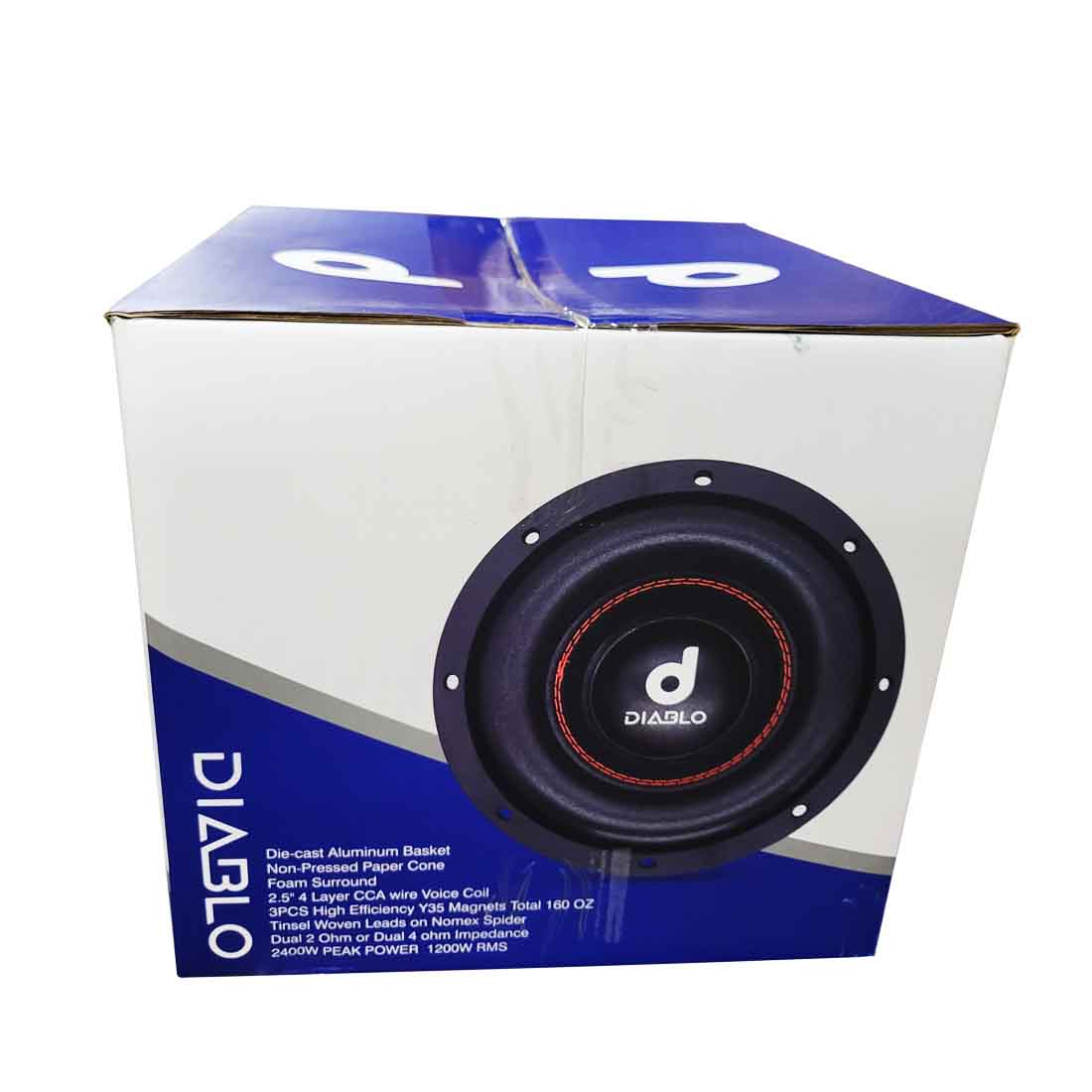 Diablo DB-8XL V.2 D4 8" 2400W Peak Dual 4-Ohm Voice Coil DVC Car Audio Subwoofer