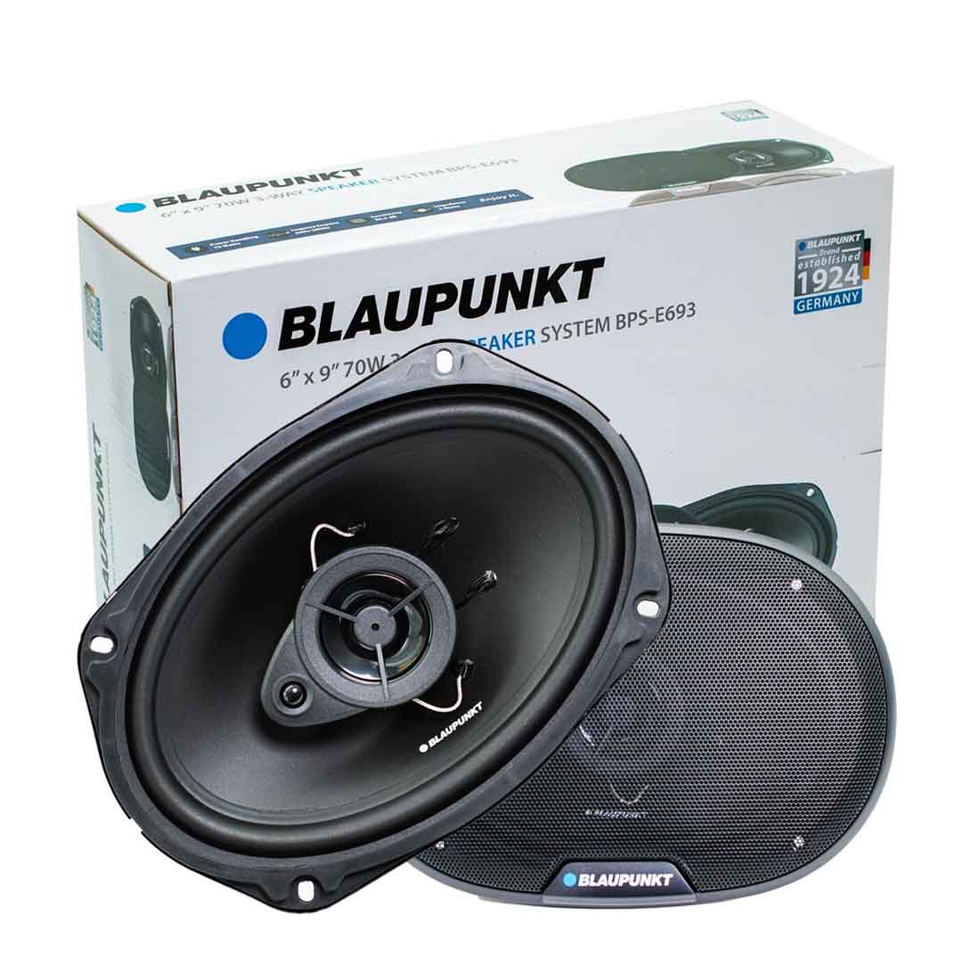 Blaupunkt BPS-E693 6" x 9" 3-Way 70W Peak 4-Ohms Car Audio Coaxial Speakers