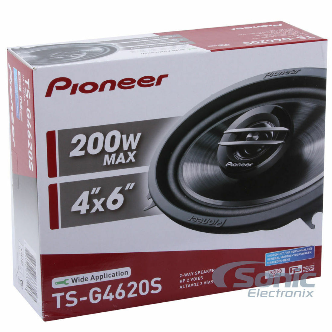 Pioneer TS-G4620S 200 Watts 4" x 6" 2-Way Coaxial Car Power Audio Speakers 4x6"