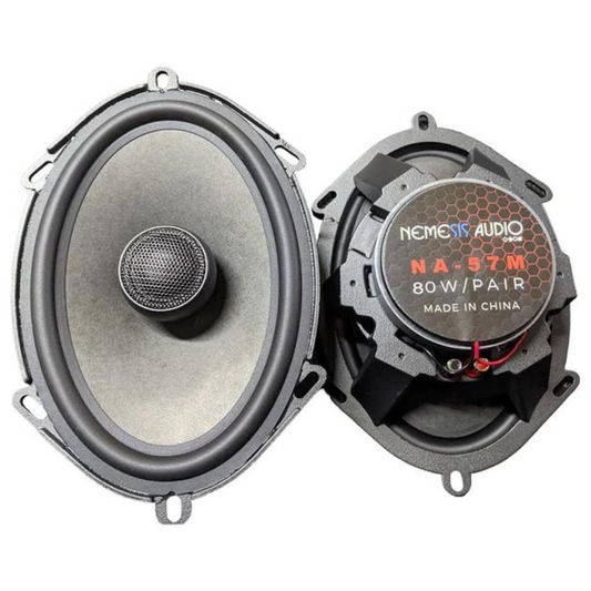 Nemesis Audio NA-57M 5" x 7" 2-Way 80W RMS 4-Ohms Car Coaxial Speakers (Pair)