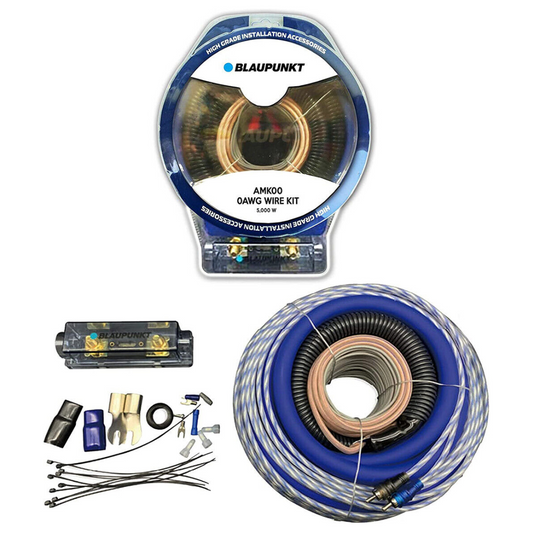 Blaupunkt AMK00 0 AWG Gauge Car Audio Amplifier Installation Wiring Kit - Blue