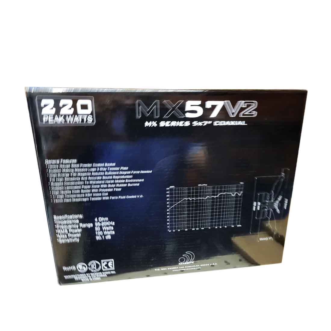 Massive Audio MX57V2 5" x 7" 220 Watts Peak 4-Ohms Car Coaxial Speakers
