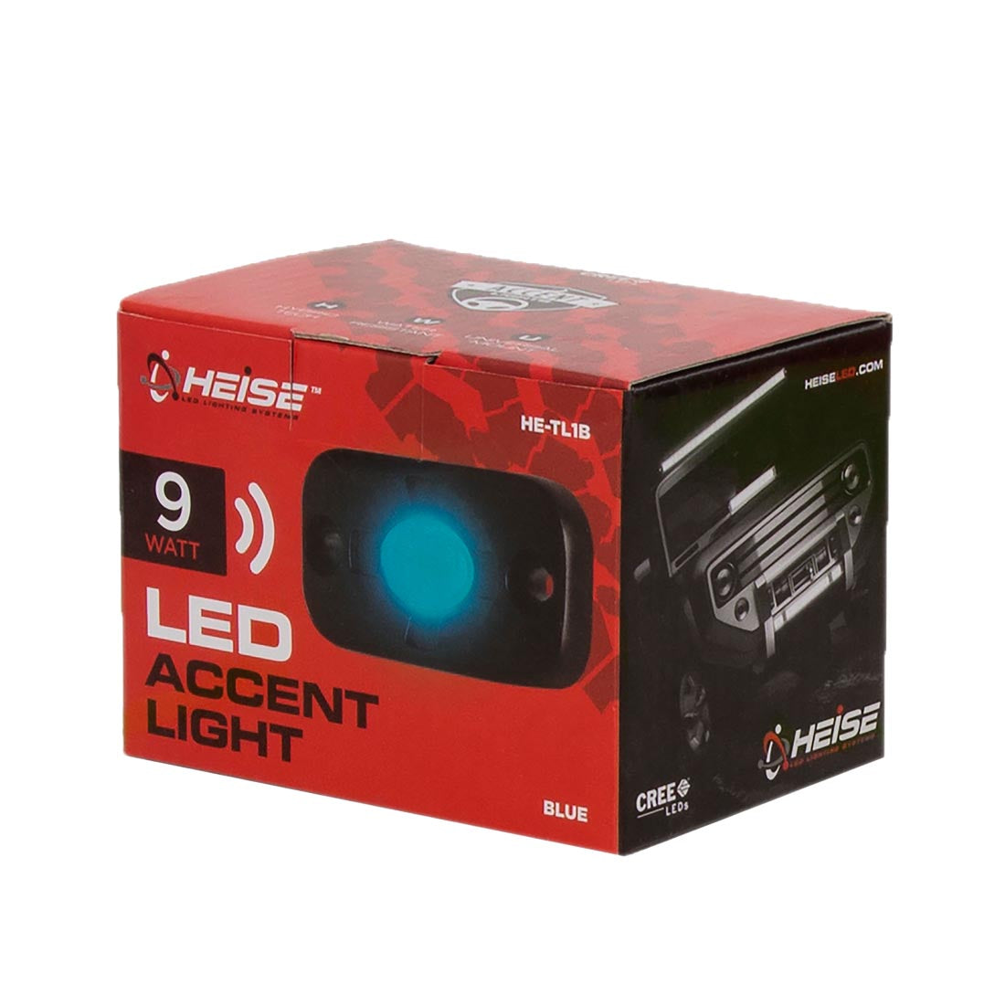 Heise HE-TL1B 1.5 x 3 Inch 9W 3 LED Blue Accent Auxiliary Lighting Pod
